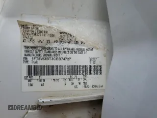2012 Ford F-350 XL с VIN 1FT8W3BT3CEB74727, выставлен на аукционе Copart как лот 54273755 с пробегом 78 542 миль миль и Списание • Salvage title. История ставок и продаж доступна на DreamBid. Изображение 12.