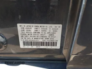 2006 Acura TSX z VIN JH4CL968X6C023071, wystawiony jako IAAI lot #42305028 z przebiegiem 219 698 mil mil oraz . Historia ofert i sprzedaży dostępna na DreamBid. Obrazek 9.