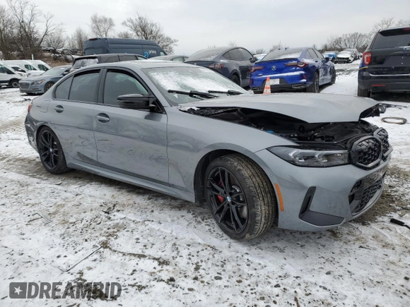 2024 BMW 3 Series M340i xDrive with VIN 3MW49FF03R8D99326, listed as a Copart auction lot 41966425 with 0 mi miles and Salvage Title. Bid and sale history available at carsss.com. Image 4.