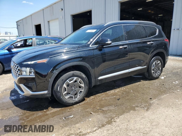 2021 Hyundai Santa Fe Hybrid Blue with VIN KM8S2DA18MU008780, listed as a Copart auction lot 57113624 with 36,420 mi miles and Salvage Title. Bid and sale history available at carsss.com. Image 1.