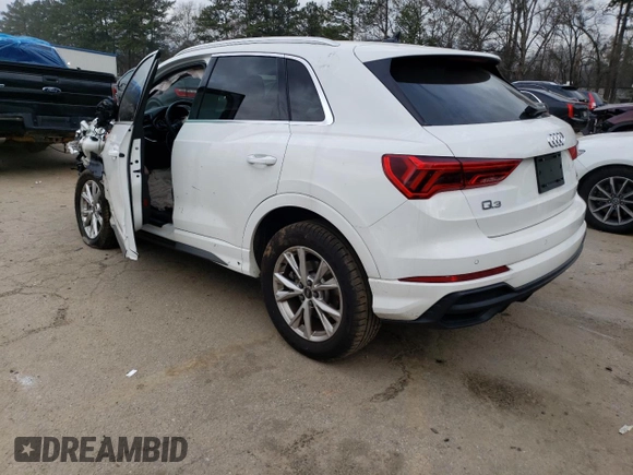 2021 Audi Q3 S line Premium with VIN WA1DECF37M1151658, listed as a Copart auction lot 39878683 with 12,263 mi miles. Bid and sale history available at carsss.com. Image 2.