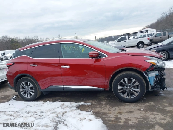 2015 Nissan Murano SL with VIN 5N1AZ2MH2FN284843, listed as a IAAI auction lot 41289071 with 77,162 mi miles. Bid and sale history available at carsss.com. Image 13.