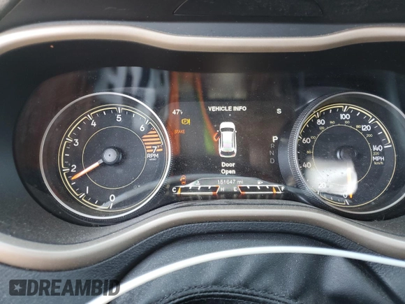 2017 Jeep Cherokee Limited with VIN 1C4PJLDB4HW516170, listed as a Copart auction lot 48109865 with 151,647 mi miles and Salvage Title. Bid and sale history available at carsss.com. Image 9.