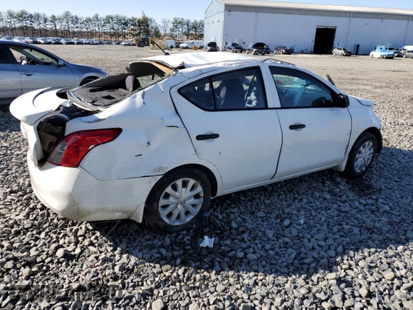 2014 Nissan Versa S Plus with VIN 3N1CN7AP2EL858571, listed as a Copart auction lot 49725135 with Not Provided miles and Salvage Title. Bid and sale history available at DreamBid. Image 3.