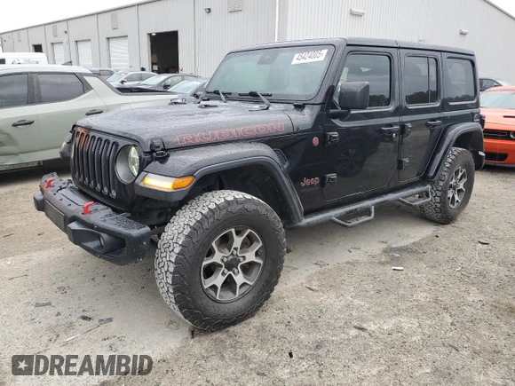 2019 Jeep Wrangler Unlimited Rubicon with VIN 1C4HJXFN6KW665805, listed as a Copart auction lot 45424005 with 141,007 mi miles and Salvage title. Bid and sale history available at DreamBid. Image 1.