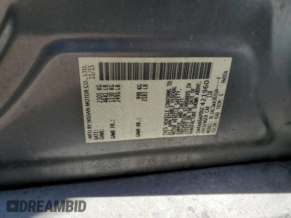 2016 Nissan Maxima SV z VIN 1N4AA6AP0GC421960, wystawiony jako Copart lot #52119425 z przebiegiem 206 975 mil mil oraz Szkoda całkowita • Salvage title. Historia ofert i sprzedaży dostępna na DreamBid. Obrazek 13.