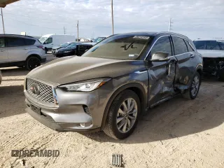 2022 Infiniti QX50 LUXE with VIN 3PCAJ5BA2NF118208, listed as a Copart auction lot 38214143 with 5,529 mi miles. Bid and sale history available at carsss.com. Image 1.