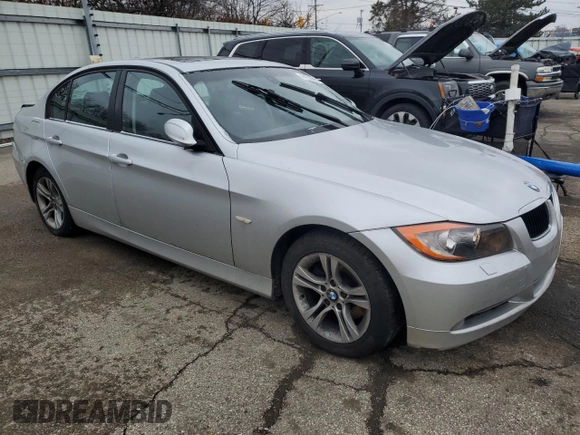 2008 BMW 3 Series 328xi with VIN WBAVC73558KX91250, listed as a Copart auction lot 46519575 with 178,305 mi miles and Salvage Title. Bid and sale history available at carsss.com. Image 4.