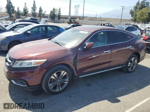 2014 Honda Crosstour EX-L z VIN 5J6TF1H50EL002025, wystawiony jako Copart lot #58432165 z przebiegiem Nie podano mil oraz Szkoda całkowita • Salvage title. Historia ofert i sprzedaży dostępna na DreamBid. Obrazek 1.