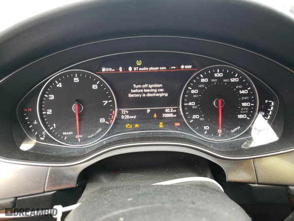 2016 Audi A7 3.0 Premium Plus with VIN WAUWGAFC3GN097797, listed as a Copart auction lot 66971372 with 70,866 mi miles. Bid and sale history available at carsss.com. Image 8.