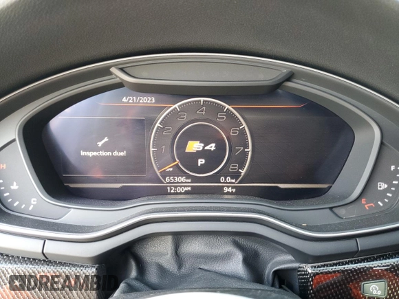 2019 Audi S4 Premium Plus with VIN WAUB4AF44KA079065, listed as a Copart auction lot 49865473 with 65,306 mi miles. Bid and sale history available at carsss.com. Image 9.