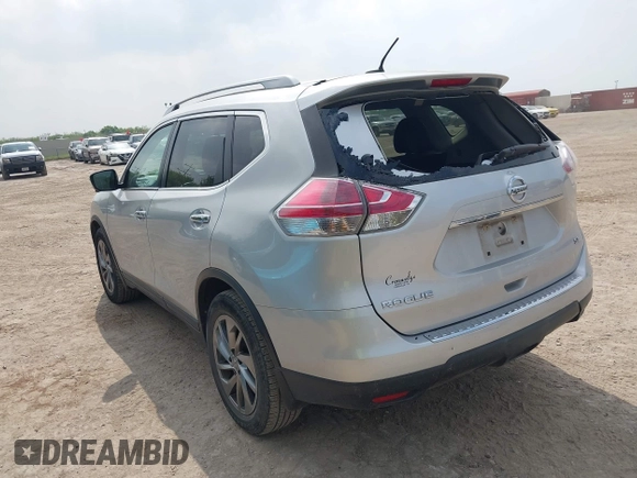 2015 Nissan Rogue SL with VIN 5N1AT2MT2FC875854, listed as a IAAI auction lot 41921295 with 44,055 mi miles. Bid and sale history available at carsss.com. Image 3.