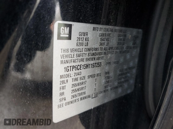 2017 GMC Canyon z VIN 1GTP6CE15H1197253, wystawiony jako Copart lot #81810714 z przebiegiem 200 351 mil mil oraz Szkoda całkowita • Salvage title. Historia ofert i sprzedaży dostępna na DreamBid. Obrazek 12.