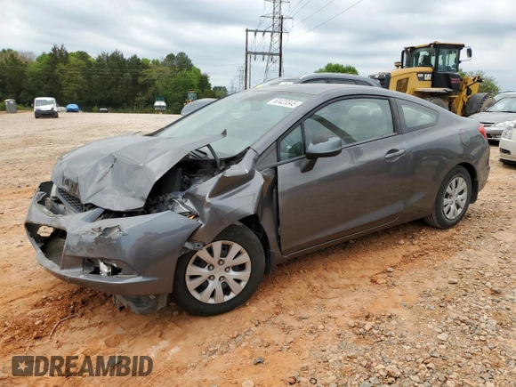 2012 Honda Civic Cpe LX with VIN 2HGFG3B55CH536959, listed as a Copart auction lot 52423345 with 178,650 mi miles and Salvage Title. Bid and sale history available at carsss.com. Image 1.