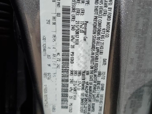 2013 Ford Focus SE with VIN 1FADP3F25DL212233, listed as a Copart auction lot 48984435 with 147,411 mi miles and Clean Title. Bid and sale history available at carsss.com. Image 12.