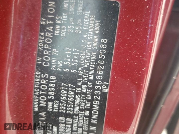 2008 Kia Sedona EX with VIN KNDMB233686265088, listed as a Copart auction lot 74372544 with 0 mi miles and Salvage Title. Bid and sale history available at carsss.com. Image 14.