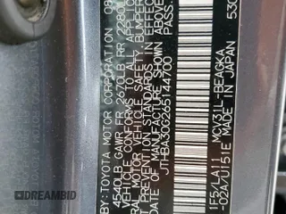 2006 Lexus ES 350 with VIN JTHBA30G265144700, listed as a Copart auction lot 54317285 with 218,375 mi miles and Salvage Title. Bid and sale history available at DreamBid. Image 13.