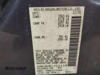 2020 Nissan Altima 2.5 S with VIN 1N4BL4BV8LC212119, listed as a Copart auction lot 54560395 with 174,987 mi miles and Clean Title. Bid and sale history available at carsss.com. Image 12.