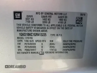 2016 GMC Yukon SLT with VIN 1GKS1BKC1GR413225, listed as a Copart auction lot 66547034 with 56,073 mi miles and Salvage Title. Bid and sale history available at carsss.com. Image 13.