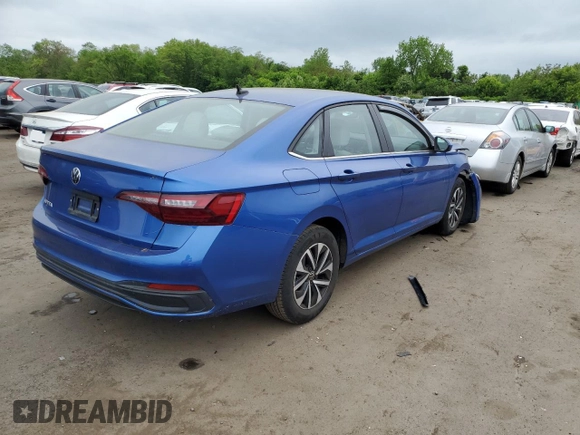 2023 Volkswagen Jetta S with VIN 3VW5M7BU3PM023991, listed as a Copart auction lot 56551545 with 22,524 mi miles and Salvage title. Bid and sale history available at DreamBid. Image 3.
