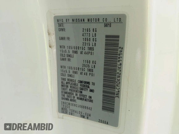 2018 Nissan NV200 SV с VIN 3N6CM0KN2JK699942, выставлен на аукционе IAAI как лот 42757531 с пробегом 201 362 миль миль и . История ставок и продаж доступна на DreamBid. Изображение 9.
