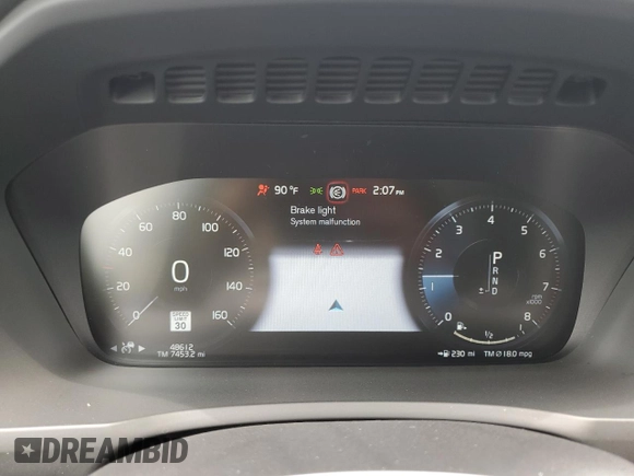 2020 Volvo XC90 Momentum with VIN YV4A22PK8L1559714, listed as a Copart auction lot 54507945 with 48,612 mi miles and Salvage title. Bid and sale history available at DreamBid. Image 9.