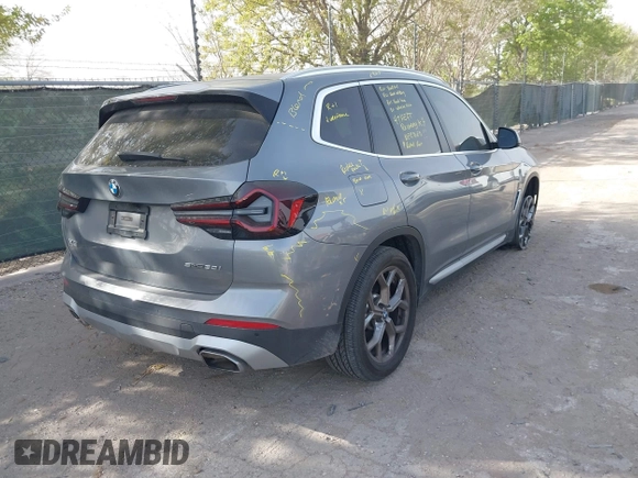 2024 BMW X3 sDrive30i with VIN 5UX43DP08R9U80981, listed as a IAAI auction lot 41801168 with 10,673 mi miles and . Bid and sale history available at DreamBid. Image 4.