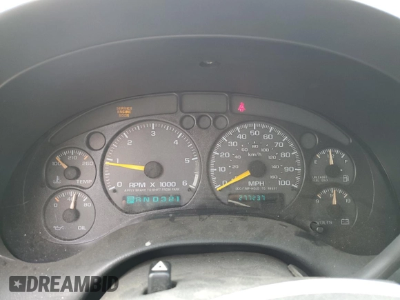 1998 Chevrolet Blazer LS z VIN 1GNDT13W6W2283281, wystawiony jako Copart lot #56874835 z przebiegiem 277 237 mil mil oraz Szkoda całkowita • Salvage title. Historia ofert i sprzedaży dostępna na DreamBid. Obrazek 9.