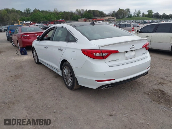 2015 Hyundai Sonata Limited with VIN 5NPE34AF2FH135371, listed as a IAAI auction lot 41986461 with 103,006 mi miles and . Bid and sale history available at carsss.com. Image 3.