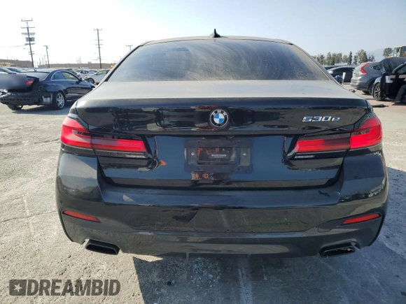 2021 BMW 5 Series 530e with VIN WBA13AG07MCH13196, listed as a Copart auction lot 71261874 with 23,609 mi miles and Salvage Title. Bid and sale history available at carsss.com. Image 6.