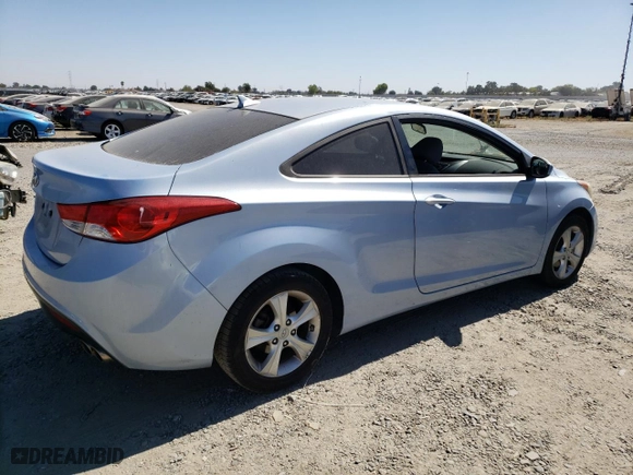 2013 Hyundai Elantra Coupe GS PZEV with VIN KMHDH6AE7DU000272, listed as a Copart auction lot 73430894 with 73,333 mi miles and Salvage Title. Bid and sale history available at carsss.com. Image 3.
