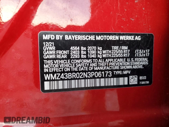 2022 MINI Countryman Cooper with VIN WMZ43BR02N3P06173, listed as a Copart auction lot 78428064 with 61,879 mi miles and Salvage title. Bid and sale history available at DreamBid. Image 15.
