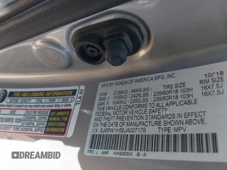 2018 Honda CR-V EX with VIN 5J6RW1H56JA007178, listed as a IAAI auction lot 41814971 with 194,493 mi miles. Bid and sale history available at carsss.com. Image 9.