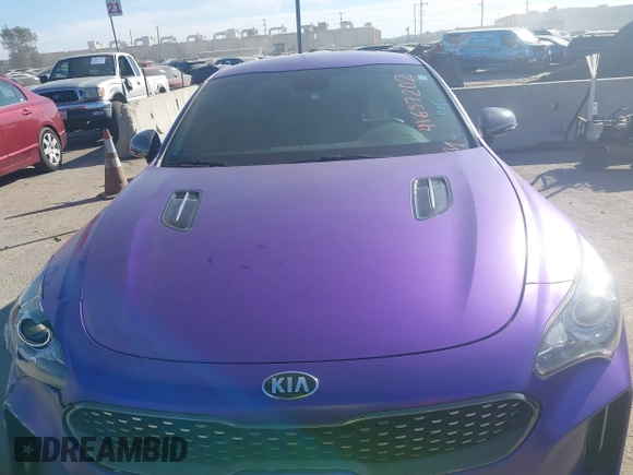 2020 Kia Stinger GT-Line with VIN KNAE15LA1L6078533, listed as a IAAI auction lot 41637202 with 63,494 mi miles. Bid and sale history available at carsss.com. Image 12.