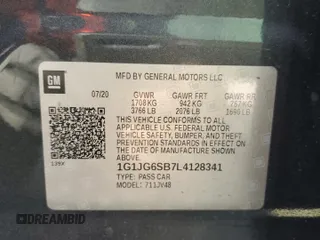 2020 Chevrolet Sonic LT z VIN 1G1JG6SB7L4128341, wystawiony jako Copart lot #49679705 z przebiegiem 54 751 mil mil oraz Szkoda całkowita • Salvage title. Historia ofert i sprzedaży dostępna na DreamBid. Obrazek 13.