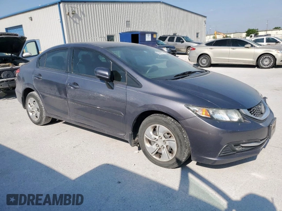 2014 Honda Civic Sedan LX with VIN 19XFB2F59EE057461, listed as a Copart auction lot 53430745 with 163,586 mi miles and Salvage Title. Bid and sale history available at carsss.com. Image 4.