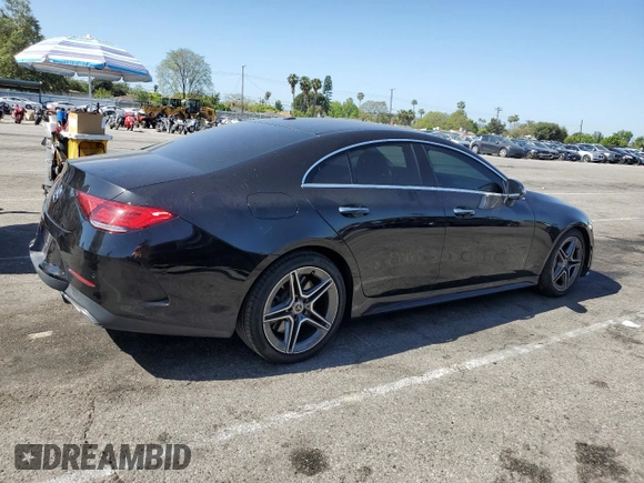 2019 Mercedes-Benz CLS 450 with VIN WDD2J5JB1KA001406, listed as a Copart auction lot 57809865 with 70,292 mi miles and Salvage title. Bid and sale history available at DreamBid. Image 3.