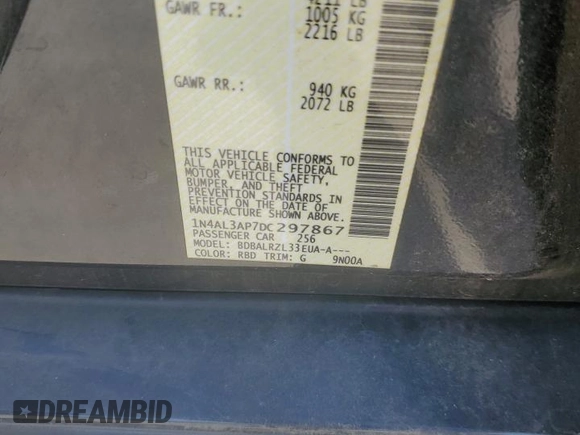 2013 Nissan Altima S with VIN 1N4AL3AP7DC297867, listed as a Copart auction lot 50367675 with 180,686 mi miles and Salvage Title. Bid and sale history available at carsss.com. Image 14.