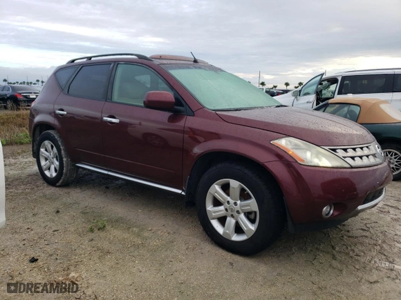 2007 Nissan Murano SL with VIN JN8AZ08T27W516493, listed as a Copart auction lot 74362214 with 67,007 mi miles and Salvage Title. Bid and sale history available at carsss.com. Image 4.