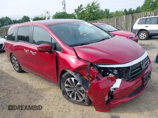 2022 Honda Odyssey EX-L z VIN 5FNRL6H73NB019542, wystawiony jako IAAI lot #42458599 z przebiegiem 32 580 mil mil oraz . Historia ofert i sprzedaży dostępna na DreamBid. Obrazek 1.