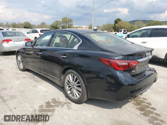 2024 Infiniti Q50 Luxe with VIN JN1EV7BR5RM630469, listed as a Copart auction lot 72450624 with 14,131 mi miles and Salvage Title. Bid and sale history available at DreamBid. Image 2.