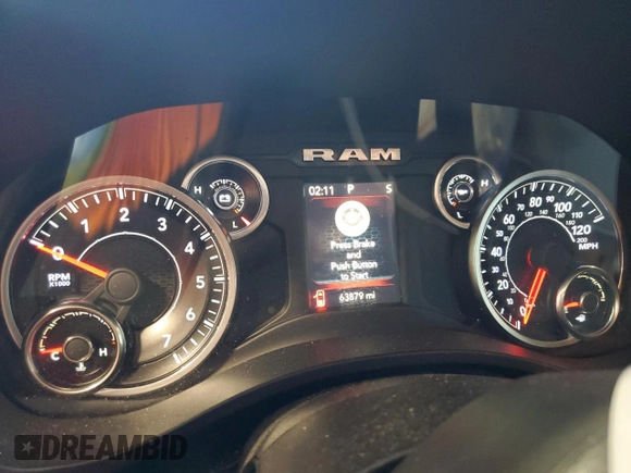 2019 Ram 1500 Big Horn z VIN 1C6RREBT3KN639486, wystawiony jako Copart lot #64940864 z przebiegiem 63 879 mil mil oraz Szkoda całkowita • Salvage title. Historia ofert i sprzedaży dostępna na DreamBid. Obrazek 9.