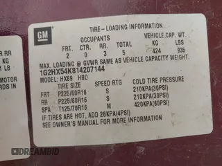 2001 Pontiac Bonneville SE z VIN 1G2HX54K814207144, wystawiony jako IAAI lot #42223805 z przebiegiem 237 762 mil mil oraz . Historia ofert i sprzedaży dostępna na DreamBid. Obrazek 9.