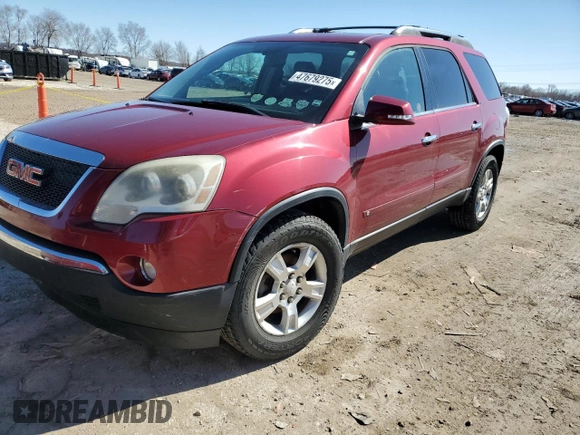 2009 GMC Acadia SLT1 with VIN 1GKER23D79J163522, listed as a Copart auction lot 47679275 with 183,223 mi miles and Clean Title. Bid and sale history available at carsss.com. Image 1.