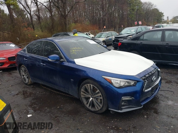 2018 Infiniti Q50 3.0t LUXE with VIN JN1EV7AR9JM430622, listed as a IAAI auction lot 41950920 with 88,588 mi miles. Bid and sale history available at carsss.com. Image 13.