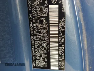2008 Toyota Yaris с VIN JTDJT923085169697, выставлен на аукционе Copart как лот 59429215 с пробегом 145 518 миль миль и Чистый • Clean title. История ставок и продаж доступна на DreamBid. Изображение 12.