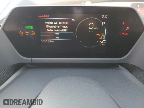 2024 Toyota bZ4X XLE with VIN JTMABACA6RA065029, listed as a Copart auction lot 43008655 with 15,489 mi miles and Salvage Title. Bid and sale history available at DreamBid. Image 9.