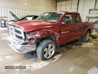 2012 Ram 1500 ST with VIN 1C6RD6FP1CS148080, listed as a Copart auction lot 60081415 with 160,985 mi miles and Salvage title. Bid and sale history available at DreamBid. Image 1.