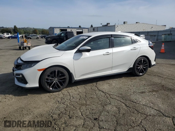 2021 Honda Civic Sport with VIN SHHFK7H41MU410607, listed as a Copart auction lot 53364725 with 20,321 mi miles and Salvage Title. Bid and sale history available at DreamBid. Image 1.