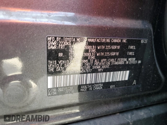 2024 Toyota RAV4 Hybrid XSE with VIN 2T3E6RFV4RW047617, listed as a Copart auction lot 49290335 with 24,190 mi miles and Salvage Title. Bid and sale history available at carsss.com. Image 15.